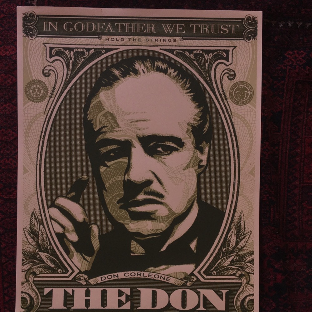 Shepard Fairey IN godfather WE TRUST obey print - Picture 9 of 12